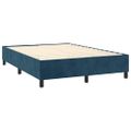 vidaXL Posteľný rám s boxspringom tmavomodrý 140x200 cm zamat