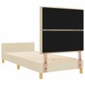 vidaXL Rám postele s čelnou doskou Krémová 90 x 200 cm látka