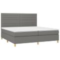 vidaXL Boxspring posteľ s matracom tmavosivá 200x200 cm látka