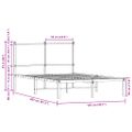 vidaXL Kovový posteľný rám bez matraca dymový dub 120x200 cm