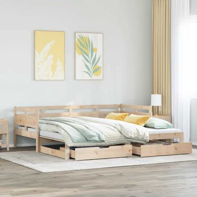 vidaXL Rozkladacia denná posteľ s matracmi bez matraca 90x190 cm