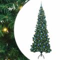 vidaXL Rohový umelý vianočný strom s 300 LED-i Zelená 240 cm PVC a kov