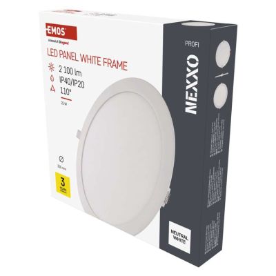 LED vstavané svietidlo NEXXO, kruhové, biely, 25W, neutrálna biela