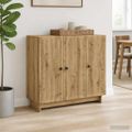 vidaXL Servírovacia skriňa Dub artisan 89 x 34,5 x 80 cm