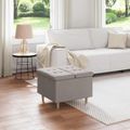 vidaXL Ottoman s Úložným Priestorom Sivohnedá 60 x 60 x 45 cm látka