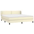 vidaXL Boxspring posteľ s matracom krémová 160x200 cm umelá koža