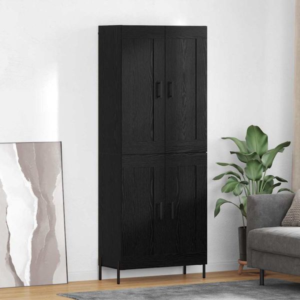 vidaXL Highboard 2 pcs Čierny dub Kompozitné drevo