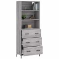 vidaXL Vysoká skrinka sivý dub sonoma 69,5x34x180 cm spracované drevo