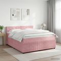 vidaXL Posteľ boxspring s matracom Ružová 180 x 200 cm Zamat