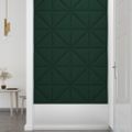 vidaXL Nástenné panely 12 ks tmavozelené 30x30 cm látkové 0,54 m²