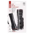 LED ručné kovové svietidlo, 330 lm, 3× AAA, fokus