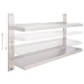 vidaXL Nástenný regál s 2 policami nehrdzavejúca oceľ 120x30 cm