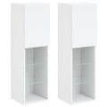 vidaXL TV skrinky s LED svetlami 2 ks biele 30,5x30x102 cm