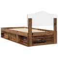 vidaXL Rám postele Staré drevo 90 x 190 cm Masívne borovicové drevo