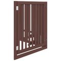 vidaXL Brána pre psa dvere sklad. 4 panely hnedá 320 cm topoľové drevo
