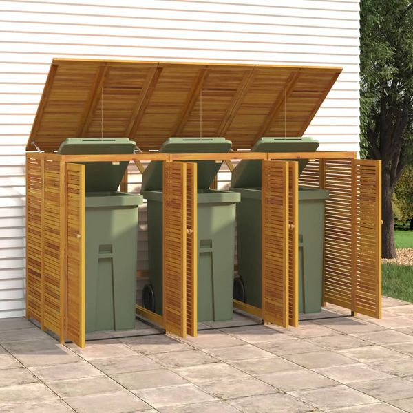 vidaXL Prístrešok na tri odpadkové koše 210x89x117 cm masívna akácia
