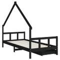 vidaXL Rám detskej postele so zásuvkami čierny 90x200 cm mas. borovica