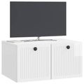 vidaXL Nástenná TV skrinka Biela s vysokým leskom 59,5 x 41 x 30 cm