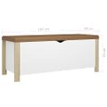 vidaXL Úložný box s vankúšom dub sonoma a biela 105x40x45 cm drevotrieska
