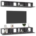 vidaXL 4-dielna súprava TV skriniek sivá 100x30x30 cm drevotrieska