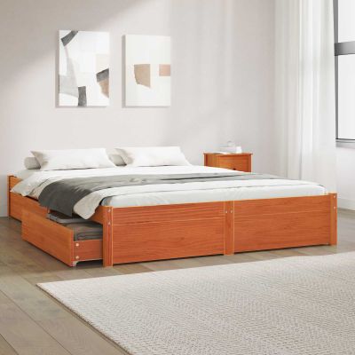 vidaXL Rám postele Včelí hnedý 160 x 200 cm Masívne borovicové drevo