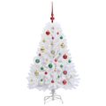 vidaXL Umelý Sklápací Vianočný Stromček Biela 120 cm PVC a oceľ