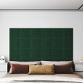 vidaXL Nástenné panely 12 ks tmavozelené 30x30 cm látkové 1,08 m²