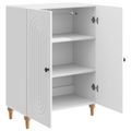 vidaXL Servírovacia skriňa Biela s vysokým leskom 66 x 34,5 x 90 cm