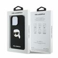 Puzdro Karl Lagerfeld pre iPhone 16 Pro 6,3" KLHMP16LSKHPPLK čierne tvrdé puzdro Silicone KL Head Print MagSafe