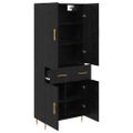 vidaXL Highboard Čierny dub 69,5 x 34 x 180 cm Kompozitné drevo
