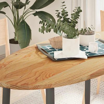 vidaXL Stolová doska bledohnedá 120x60x2 cm dubový masív oválny