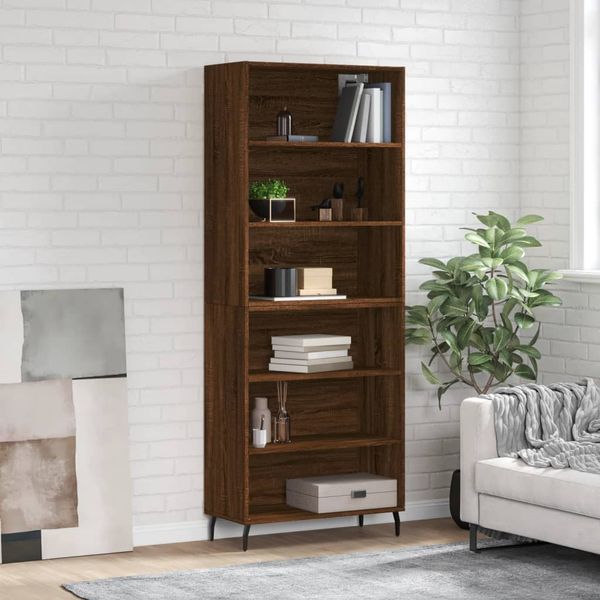 vidaXL Vysoká skrinka hnedý dub 69,5x32,5x180 cm kompozitné drevo