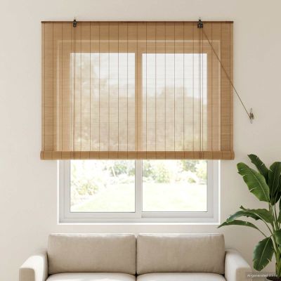 vidaXL Roleta Hnedá 160 x 160 cm Bambus