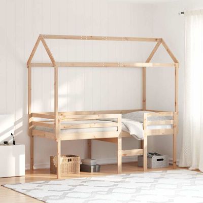 vidaXL Vysoká posteľ so strechou 80x200 cm borovicový masív