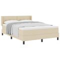 vidaXL Posteľ s pružinovým rámom Krémová 200 x 140 cm látka