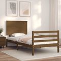 vidaXL Rám postele s čelom medovohnedý 100x200 cm masívne drevo