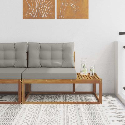 vidaXL Vonkajšia koncová pohovka s vankúšom Prírodná 115 x 83 x 73 cm