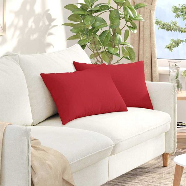 vidaXL Vankúše na pohovku 2 pcs Červená 60 x 40 cm látka