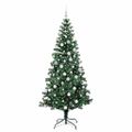 vidaXL Umelý predsvietený vianočný stromček Zelená 180 cm PVC a kov