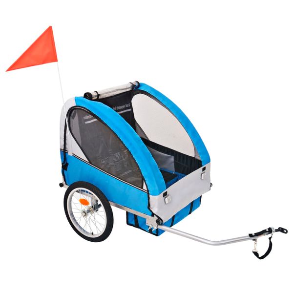 vidaXL Cyklovozík, sivo modrý 30 kg