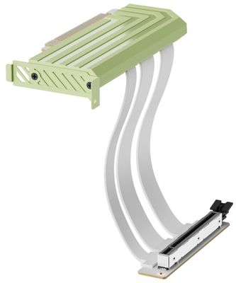 HYTE Riser PCI-E 5.0 / Matcha Milk / farebný kryt / Dĺžka: 200mm Kábel, pre VGA, PCIe 5.0 x16, 64GB/s, 30AWG, EMI tienenie, 200mm, biely kábel, zelený kryt
