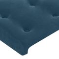 vidaXL Čelo postele s LED tmavomodré 83x16x78/88 cm zamat