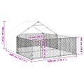 vidaXL Vonkajšia búda pre psov s výbehom, 4x3x1,9 m, pozinkovaná oceľ