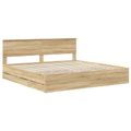 vidaXL Rám postele Sonoma dub 200 x 200 cm Inžinierske drevo