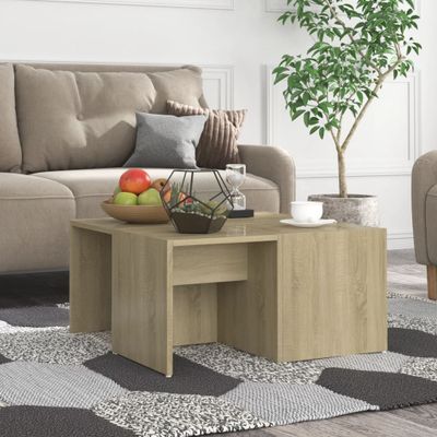 vidaXL Konferenčné stolíky 4ks, dub sonoma 33x33x33cm kompozitné drevo