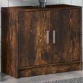 vidaXL Skrinka pod umývadlo dymový dub 63x29x55 cm spracované drevo
