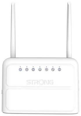 STRONG 4G LTE router 360/ Wi-Fi štandard 802.11b/g/n/ 300 Mbit/s/ 2,4GHz/ 4x LAN/ 1x SIM slot/ 2 odnímateľné antény Router, 4G/LTE, Wi-Fi 802.11b/g/n, 300 Mbit/s, 2,4GHz, 4× LAN, 1× SIM slot, biely