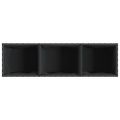 vidaXL Kvetináč s kolieskami 3 nádoby čierny 105x30x32 cm polyratan