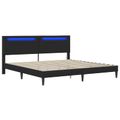 vidaXL Rám postele s LED pásikmi Čierna 180 x 200 cm Umelá koža