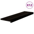 vidaXL Schodiskové stupne 12 ks hnedočierná 90x25x2 cm dubový masív